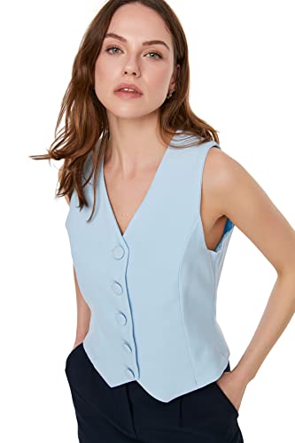 Trendyol Kamizelka damska Sweet Buttoned Vest, Clear Blue, Clear Blue, 38
