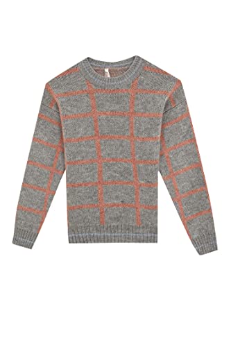 DeFacto Sweter z długim rękawem dla dziewczynek - sweter z długim rękawem dla dziewcząt topy (szary, 5/6 Y), szary, 5-6 Lata