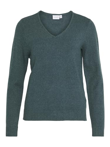 Vila Damski sweter Viril L/S z dekoltem w serek, Ponderosa Pine/Szczegóły: ciemny melanż, XS