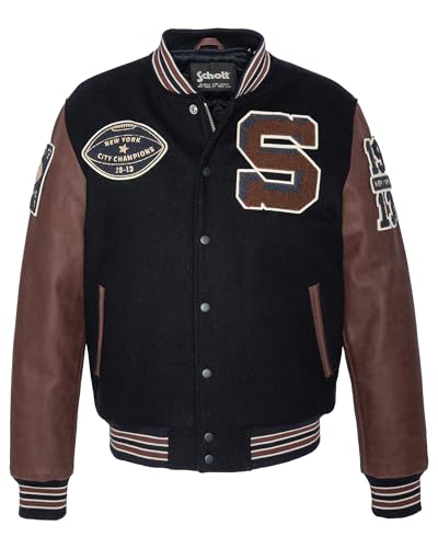 Schott NYC Kurtka męska LCTEDDYBD2 NAVY/CORDOVAN S, NAVY/CORDOVAN, S
