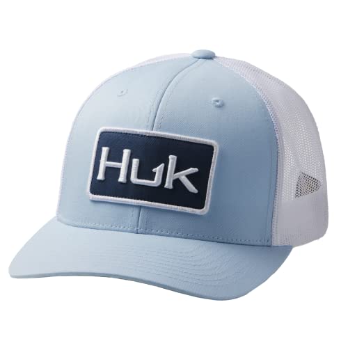 HUK Męska czapka z siateczki Trucker Snapback Hat | Anti-Glare Fishing Hat, Niebieska mgła, jeden rozmiar