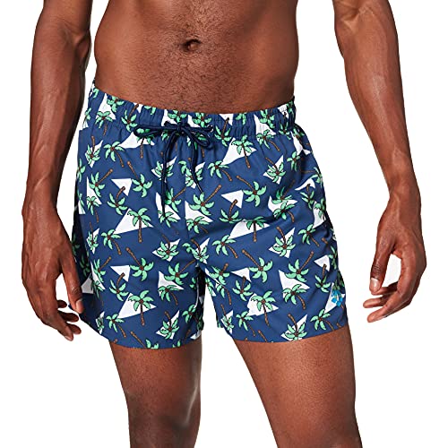 ARENA Męskie szorty M Fantasy, Navy-white -Green, XL