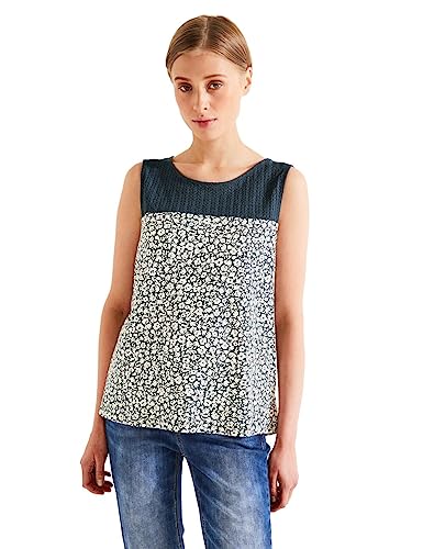 Street One Damski top koronkowy, Cool Vintage Green, 46