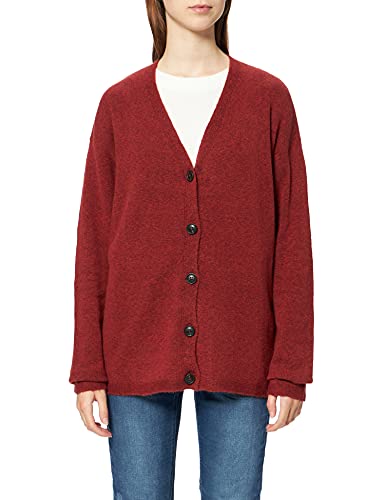 TOM TAILOR Damski Miękki kardigan 1022405, 27785 - Dark Maroon Red Melange, L