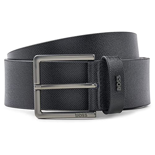 BOSS Męski pasek Ther-D Sz40 ze skóry tłoczonej z logo, czarny (Black1)