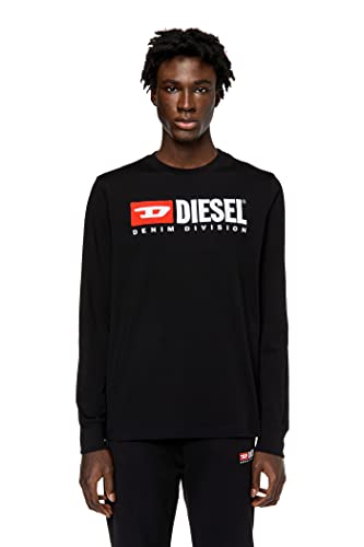 Diesel Koszula męska T-Shirt T-Just-LS-DIV Black Black S, Czarny Czarny, S