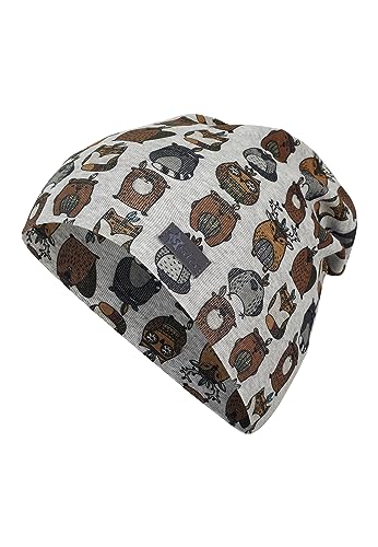 Sterntaler Czapka beanie dla dzieci ze zwierzętami leśnymi, srebro, 47