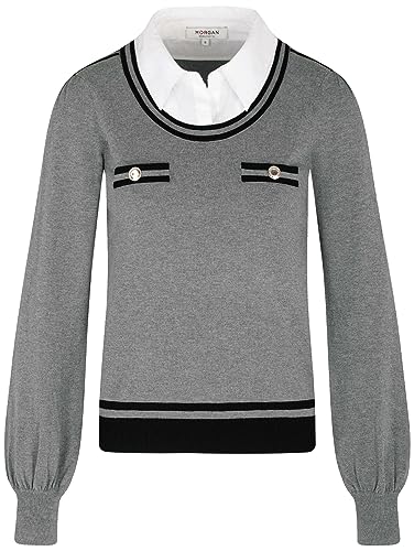 Morgan Sweter damski, Ciemnoszary/czarny, S