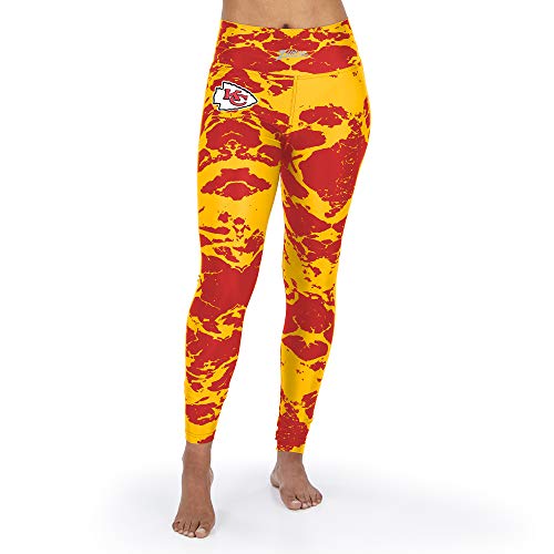 Zubaz Legginsy damskie z lawą NFL Kansas City Chiefs czerwony/złoty, XL, kolor drużyny