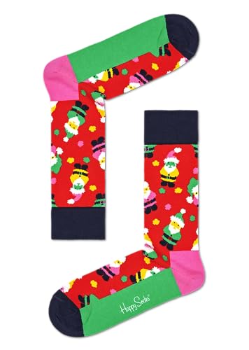 Happy Socks Santa Sock, kolorowe i zabawne, Skarpety dla kobiet i mężczyzn, Czerwony (36-40)