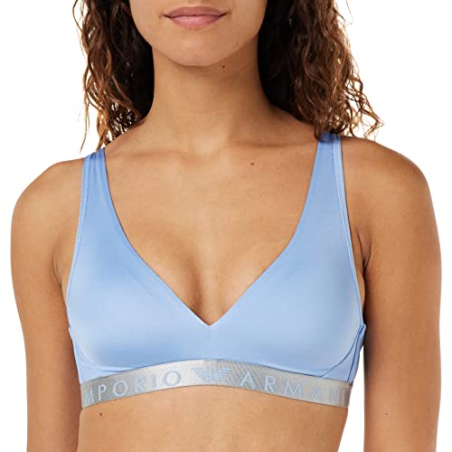 Emporio Armani Women's Iconic Mikrofiber Biustonosz Wyściełany Biustonosz Damski, Periwinkle, M