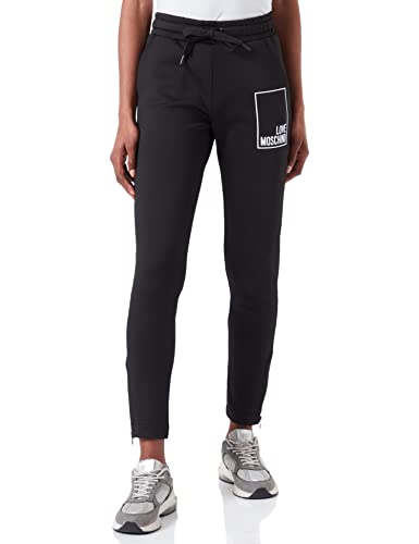 Love Moschino Damskie spodnie Slim Fit Joggers Casual Pants, czarny, 48