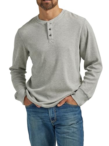 Wrangler Koszulka męska Authentics z długim rękawem z gofrem Henley