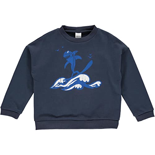Fred's World by Green Cotton Chłopięca bluza z kapturem Shark, niebieski (Night Blue), 128