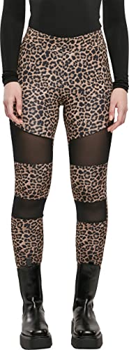 Urban Classics Damskie legginsy Tech Mesh AOP, przylegające, damskie spodnie do jogi z nadrukiem AOP, dostępne w 6 wariantach kolorystycznych, rozmiary XS - 5XL, Leo, 4XL