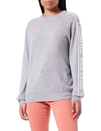 KARL LAGERFELD Sweter damski unisex Cashmere, szary melanż, L