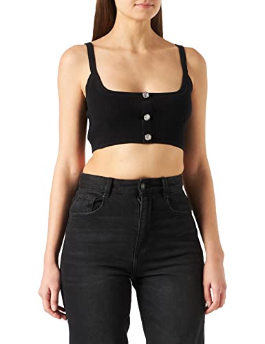 PINKO Damska kamizelka Teruel Top Microrete Viscosa C modna kamizelka, Z99_czarna limuzyna, M