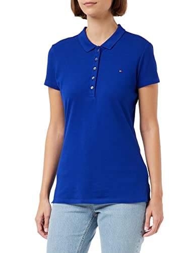 Tommy Hilfiger Damska koszulka polo z krótkim rękawem, Odważny niebieski, XXS
