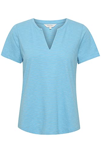 Part Two Damska koszulka Regular Fit V-Notch Neck Krótkie rękawy Koszulka, Pływanie z czapką w paski, M