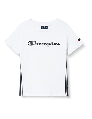 Champion Chłopięcy Legacy American Tapeboczny pasek S/S T-shirt, biały, 11-12 lat