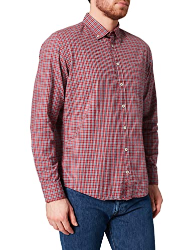 Seidensticker Męska koszula slim fit z długim rękawem, czerwony, XL-4XL