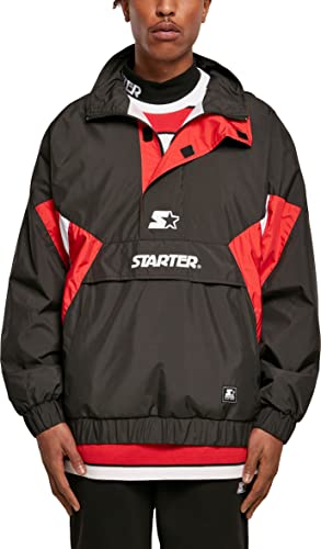 STARTER BLACK LABEL Męska kurtka Starter Windbreak, czarna/czerwona/biała, S
