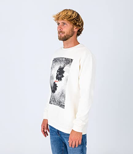 Hurley U Oceancare Photoprint Fleece Crew Bluza, Marshmallow, S Mieszane, Marshmallow, S