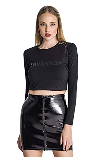 Gianni Kavanagh Damska koszulka Black No Sleep Long Sleeve Tee T-Shirt, czarny, L