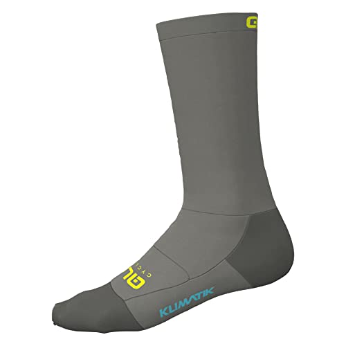 Alé Cycling Klimatyka, skarpety zimowe, 22 cm, szare/neonowo-żółte, L, szary/żółty neonowy, Large