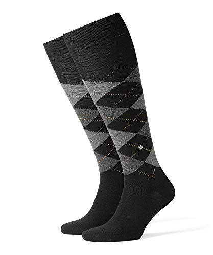 Burlington Mężczyźni Podkolanówki Edinburgh M KH Wełna długie z wzorem 1 Para, Czarny (Black 3000), 40-46