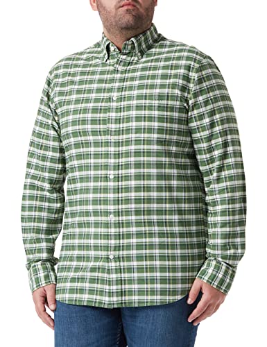 GANT Męska koszula REG Oxford Check Shirt z kołnierzykiem Button-Down, zielona (Leaf Green), standardowa