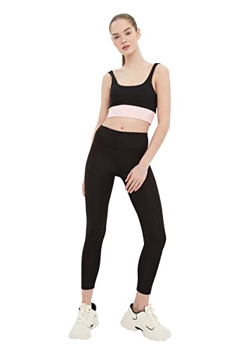 TRENDYOL Damskie rajstopy sportowe, do jogi, czarny, S