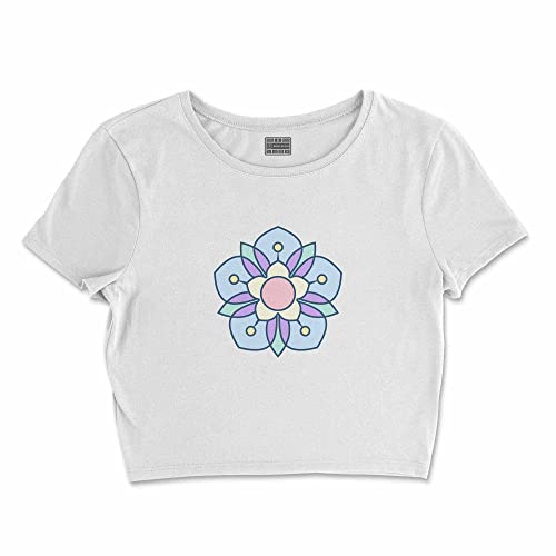 Bona Basics, Damski T-shirt basic, z nadrukiem cyfrowym, 100 bawełny, biały, swobodny, damski top, rozmiar: L, biały, L Krótki