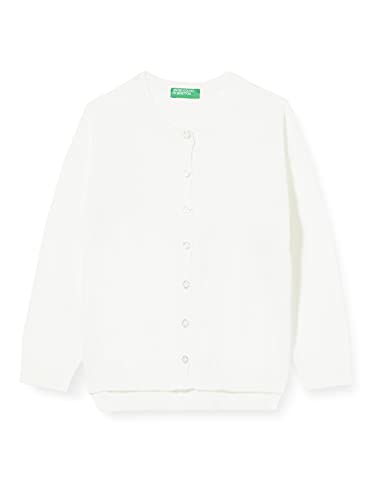 United Colors of Benetton Sweter dziewczęcy kardigan, Bianco 074, 3 Miesiące