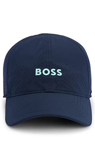BOSS Męska czapka Cap-Active Adventance 1 perforowana czapka ze stretchu popeliny z kontrastowym logo, ciemnoniebieska sztuka, Dark Blue402, jeden rozmiar