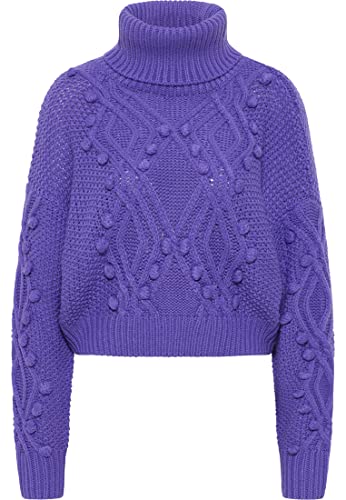 aleva Damski sweter z golfem z dzianiny 19025286-AL04, fioletowy, M/L, liliowy, M-L