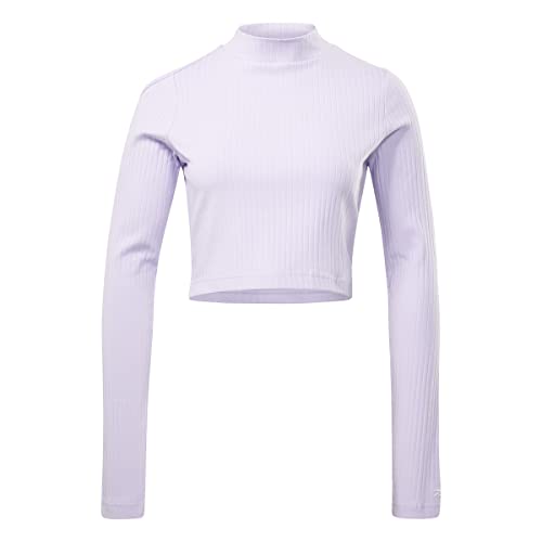 Reebok Damska koszulka z długim rękawem do jogi i żeberka, fioletowy, S/S, Fioletowy, M