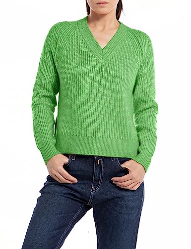 Replay Sweter damski Regular Fit, 674 Bright Green, XXS