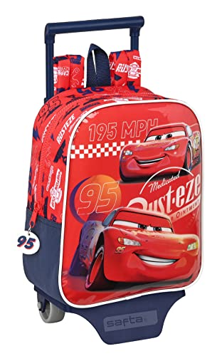 Plecak Safta z wózkiem Safta Cars Double Vision, 220x100x270 mm, Czerwony/Granatowy, talla única