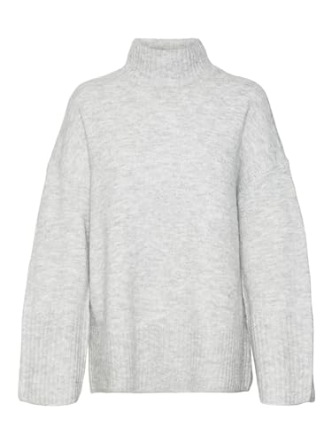 Bestseller A/S Damski sweter VMPHILLIS LS Highneck GA Boo, Light Grey Melange, M, Light Grey Melange, M