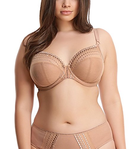 Elomi 8900 Matilda biustonosz z fiszbinami plunge z niewyściełanym bocznym wsparciem, Caffe Au Lait, 90L