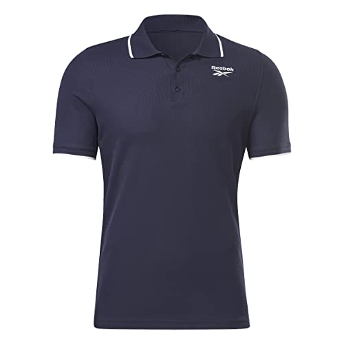 Reebok Męska koszulka polo z logo 'Identity' z lewej klatki piersiowej, zielona, L, ZIELONY, XL