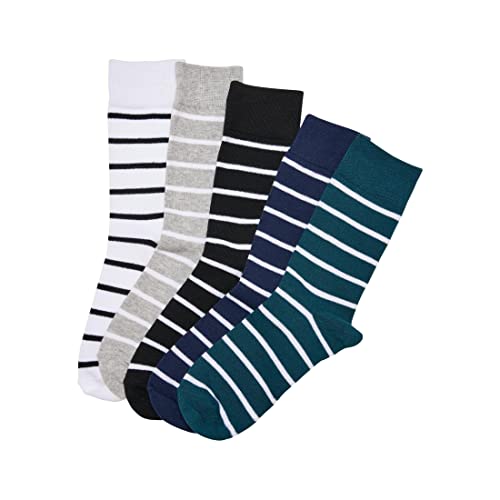 Urban Classics Skarpety uniseks, małe paski, 5 sztuk, wzór w paski poprzeczne, kształt do łydki, dostępne w kolorze zimowym, rozmiary od 35 do 38 do 47 – 50, kolor zimowy, 35-38 EU