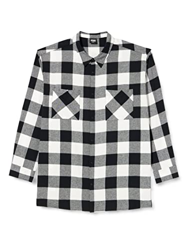 Urban Classics Męska koszula z długim rękawem, oversize, czarna/biała, XXL