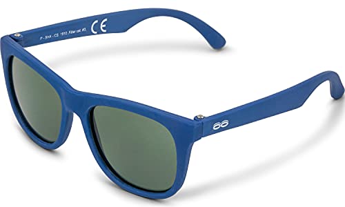 ITOOTI Okulary przeciwsłoneczne dla dzieci, Model Classic Gumowa ramka, zielone soczewki poliwęglanowe, UV400, Cat #3, Classic Small 0+, Granatowy