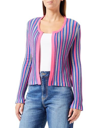 paino damski kardigan 11026972-pa01, różowy wielokolorowy, S sweter, Różowy Wielokolorowy, S