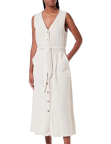 KAFFE Kaliny Bez rękawów Sukienka damska, Jasny piasek len, 34