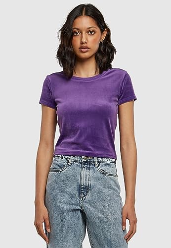 Urban Classics Damska koszulka z krótkim rękawem Velvet Tee, Realviolet, XXL