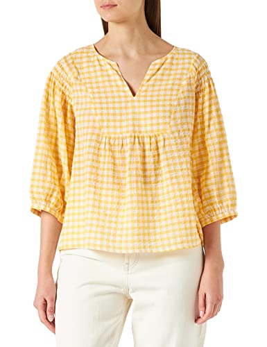 PART TWO Damska bluzka Pipw Bl Blouse Relaxed Fit, Amber Yellow Check, 38 PL