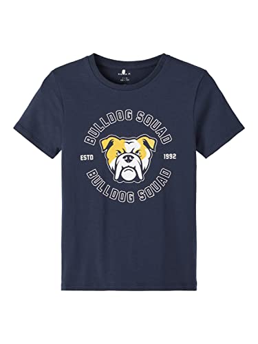 NAME IT Boy's NKMDASPER SS TOP Box T-Shirt, Dark Sapphire, 146/152, Dark Sapphire, 146-152